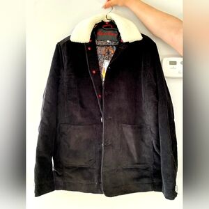 Robert Graham Black Corduroy Jacket with White Collar